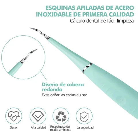 DentalClean ® : Quita Sarro eléctrico con eliminador de placa + cabezal intercambiable